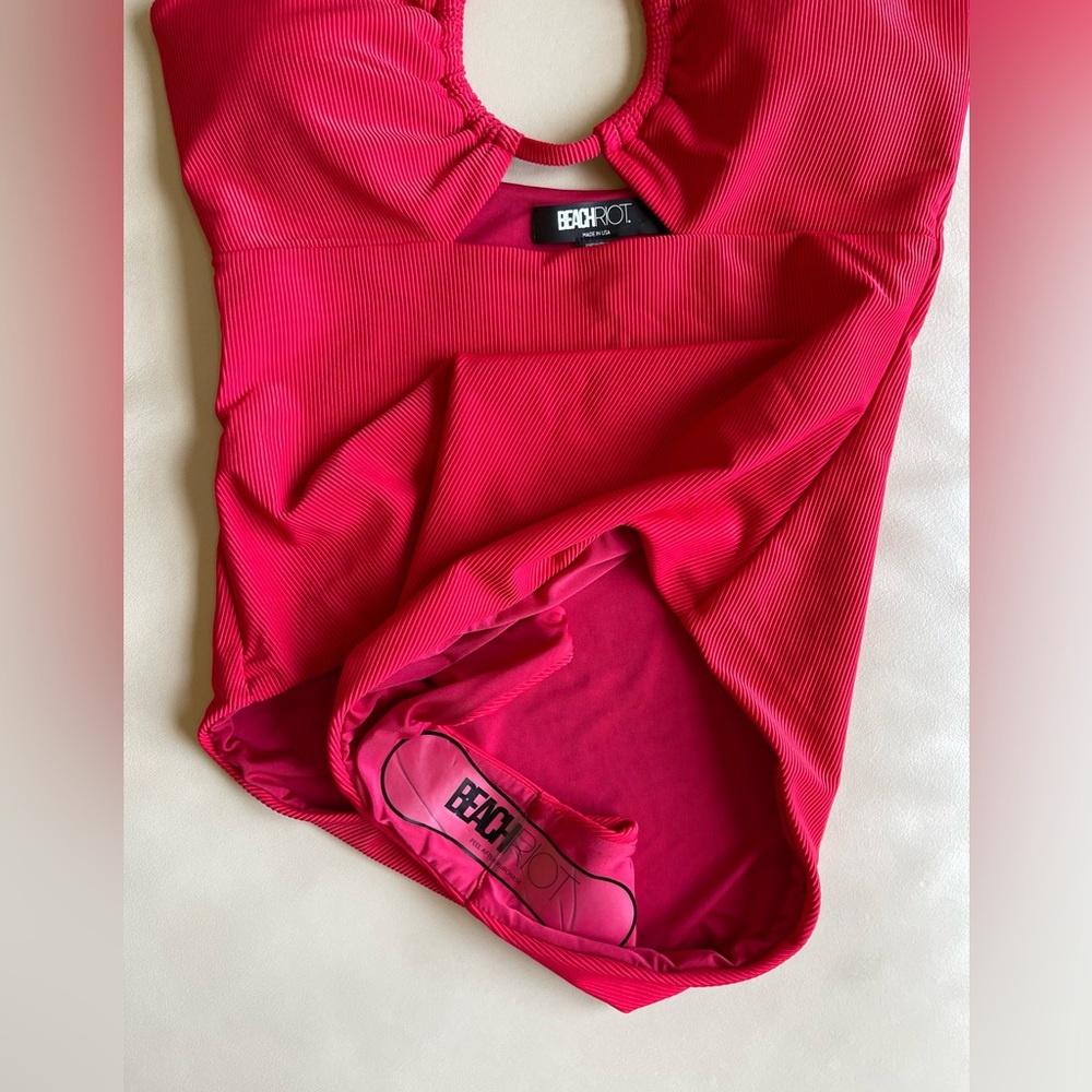 Beach Riot Phoenix Halter One-Piece Swimsuit; Color: Red; Size: Large - Picture 16 of 16